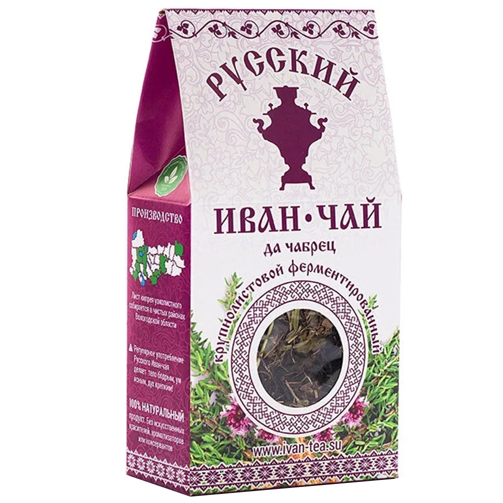 Fermented Leaf Ivan Tea with Thyme, Russian Ivan Tea, 1.77oz / 50g RussianFoodS