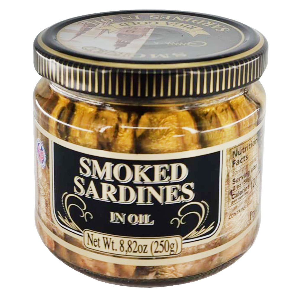 Smoked Sardines in Oil, Riga Gold, 250g / 8.82oz