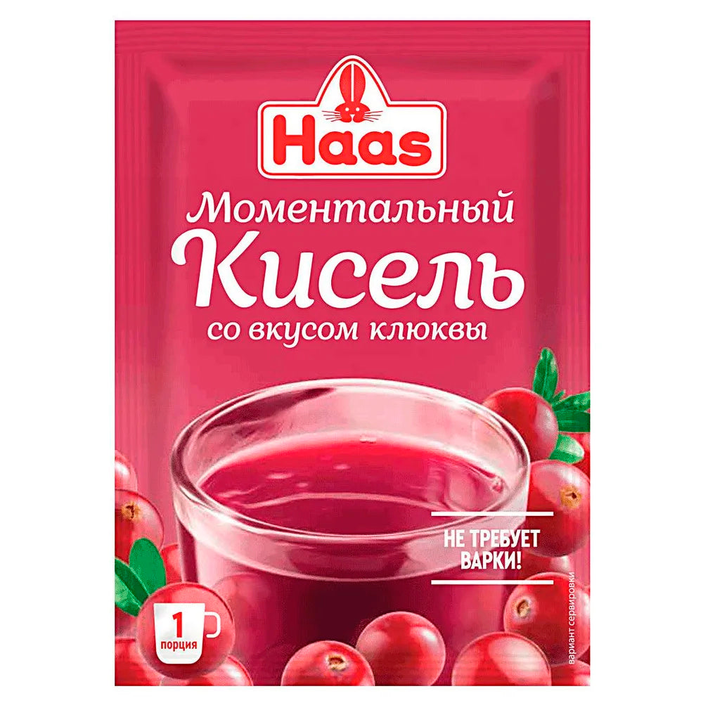 Instant Cranberry-Flavored Kisssel, HAAS, 30g/ 1.06 oz