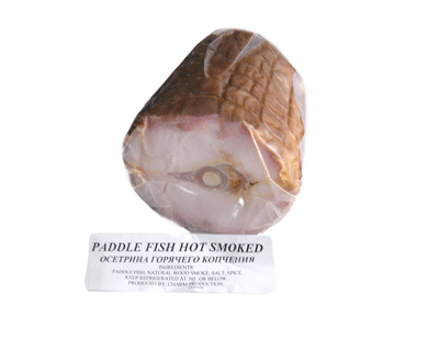 Hot Smoked Sturgeon Paddle Fish Chunk, 0.7 - 1.0 lb / 320 - 453 g