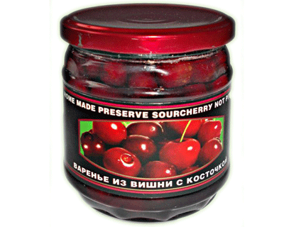 Homemade Preserve Sour Cherry Not Pitted, 17.63 oz / 500 g