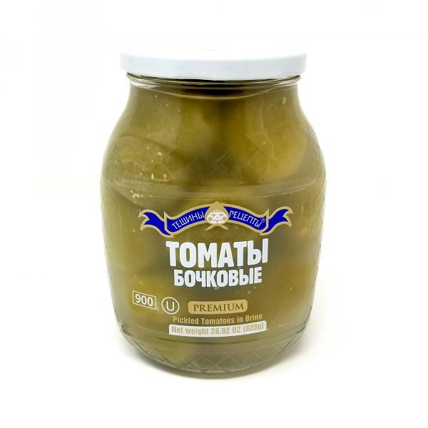 Barrel Pickled Green Tomatoes in Brine Without Preservatives and Vinegar, 23 oz /900 g