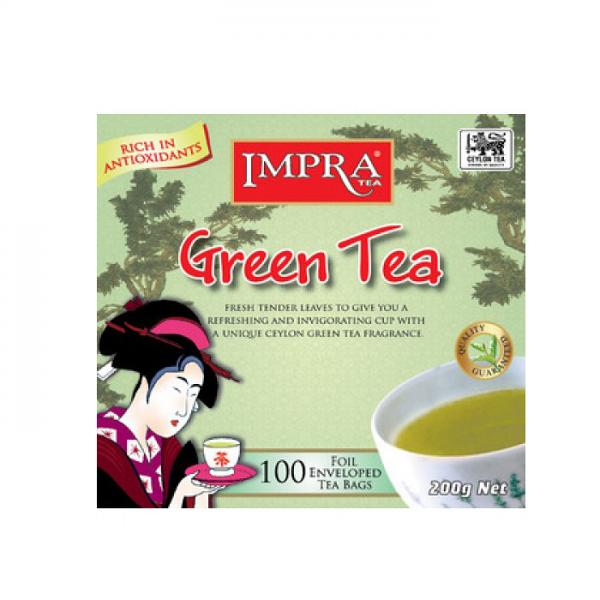 Impra Green Tea, 100 Enveloped Tea Bags	