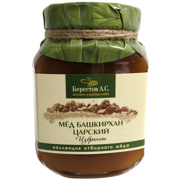Natural Altai Honey "Royal Bashkirhan", 1.1 lb / 500 g (Berestov)