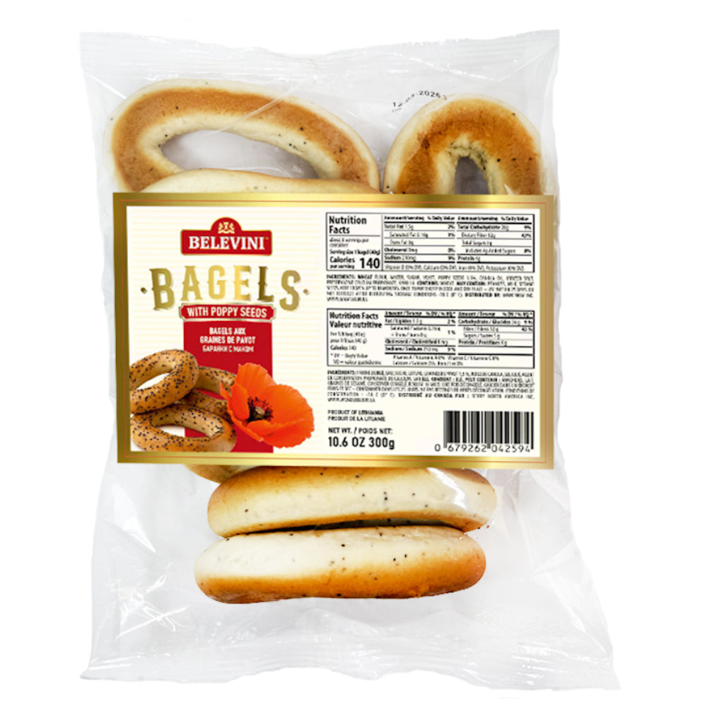 Bagels with Poppy Seeds, Belevini, 300g/ 10.6 oz