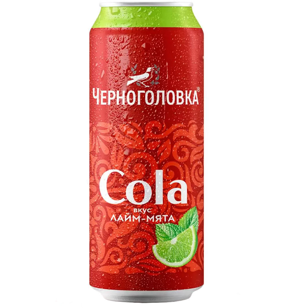 Carbonated Drink Cola Lime-Mint, Chernogolovka, 330 ml/ 11.16 oz