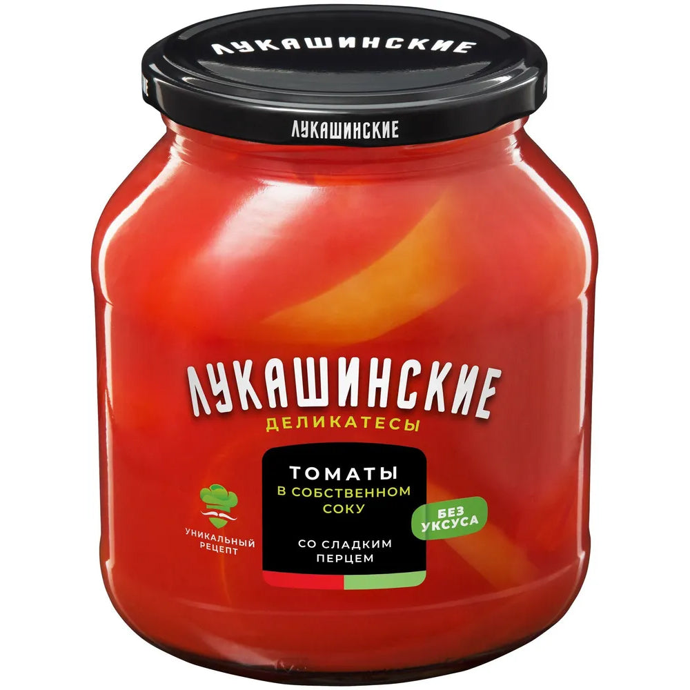 Tomatoes with Sweet Pepper in Its Own Juice, Lukashinsky, 670g/ 23.63 oz