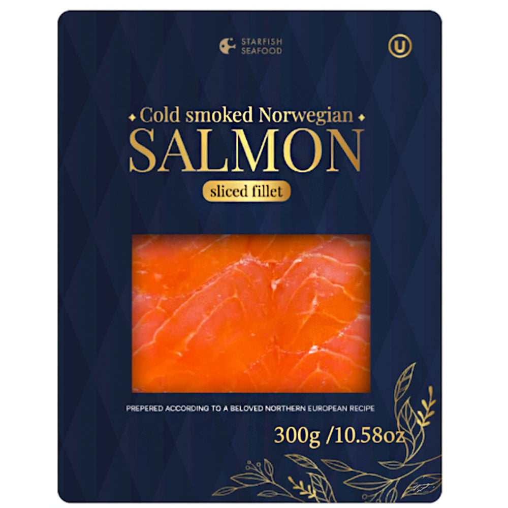 Cold Smoked Norwegian Salmon Fillet, Starfish Seafood, 300g / 10.58 oz