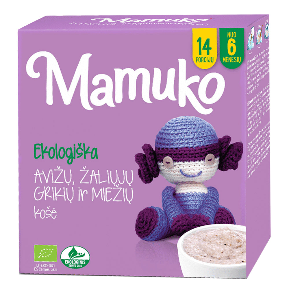 Organic Oatmeal, Green Buckwheat & Barley Baby Porridge 6+, Mamuko, 240g/ 8.47 oz