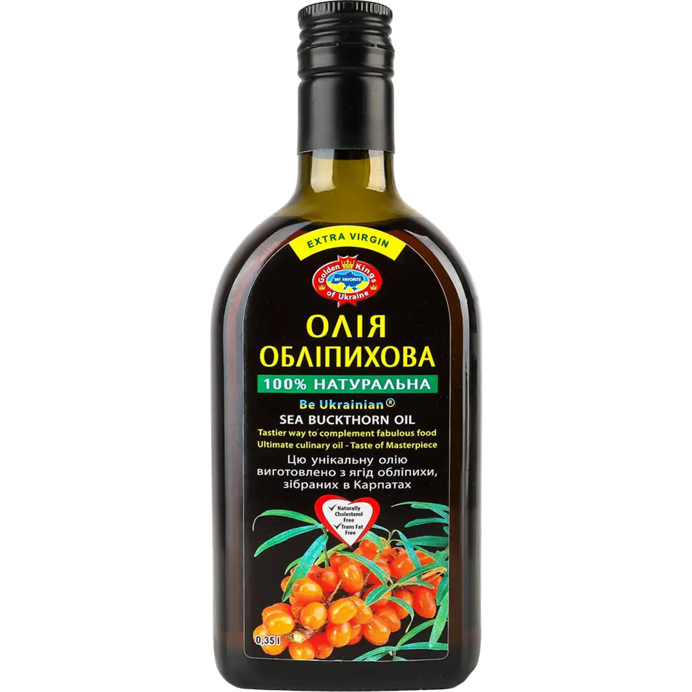 Unrefined Sea Buckthorn Oil, Cold Pressed, Golden Kings of Ukraine, 350 ml / 11.83 oz