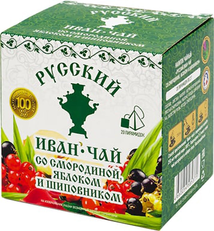 Ivan Tea with Currant, Apple & Rosehips, Russian Ivan Tea, 20 pyramids