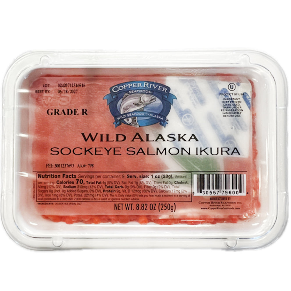Wild Alaska Sockeye Salmon Caviar Ikura, Copper River, 250g/ 8.82oz