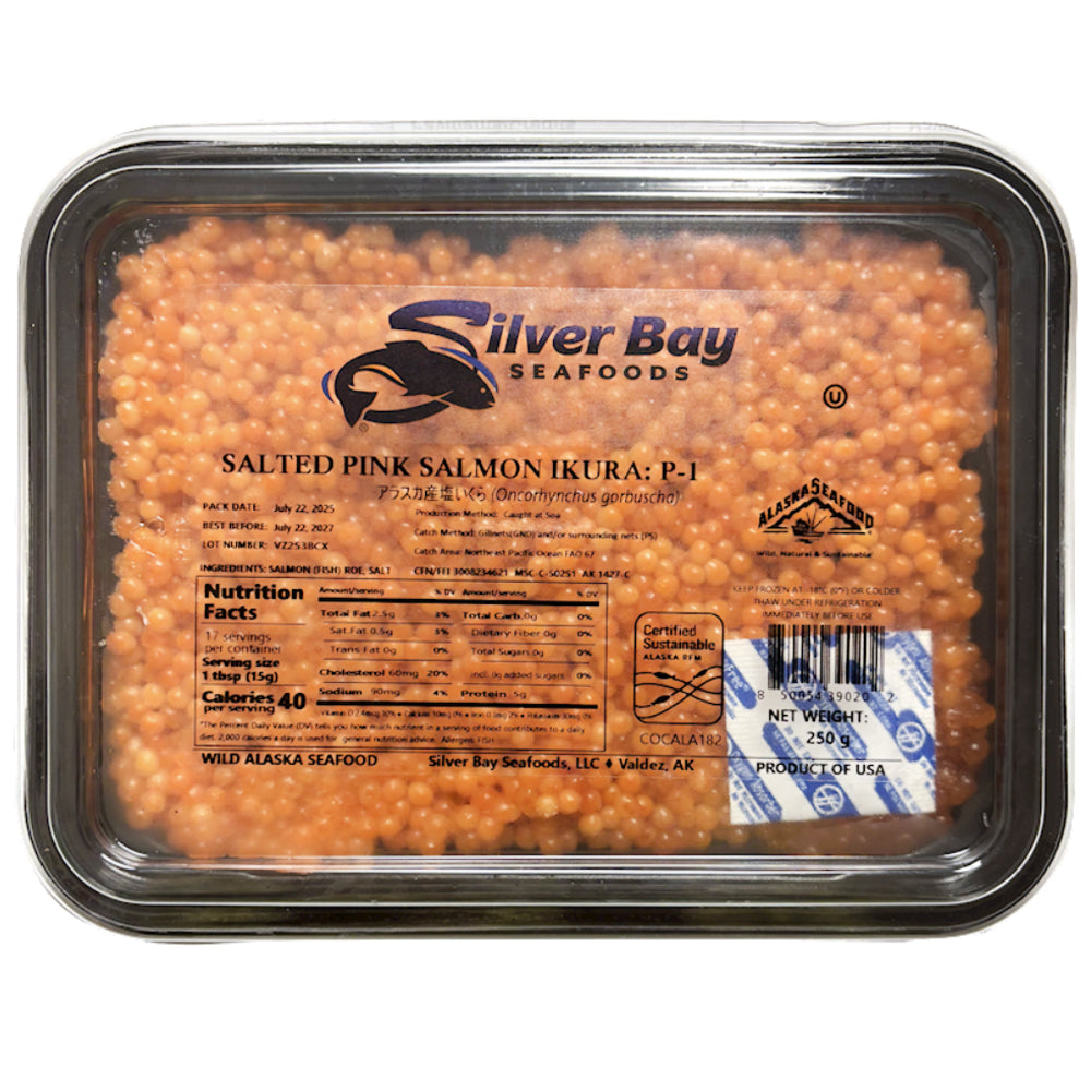 Pink Salmon Ikura Caviar P1, Silver Bay, 250g/ 8.82oz