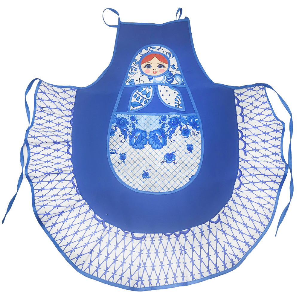 Textile Apron “Gzhel Matreshka”