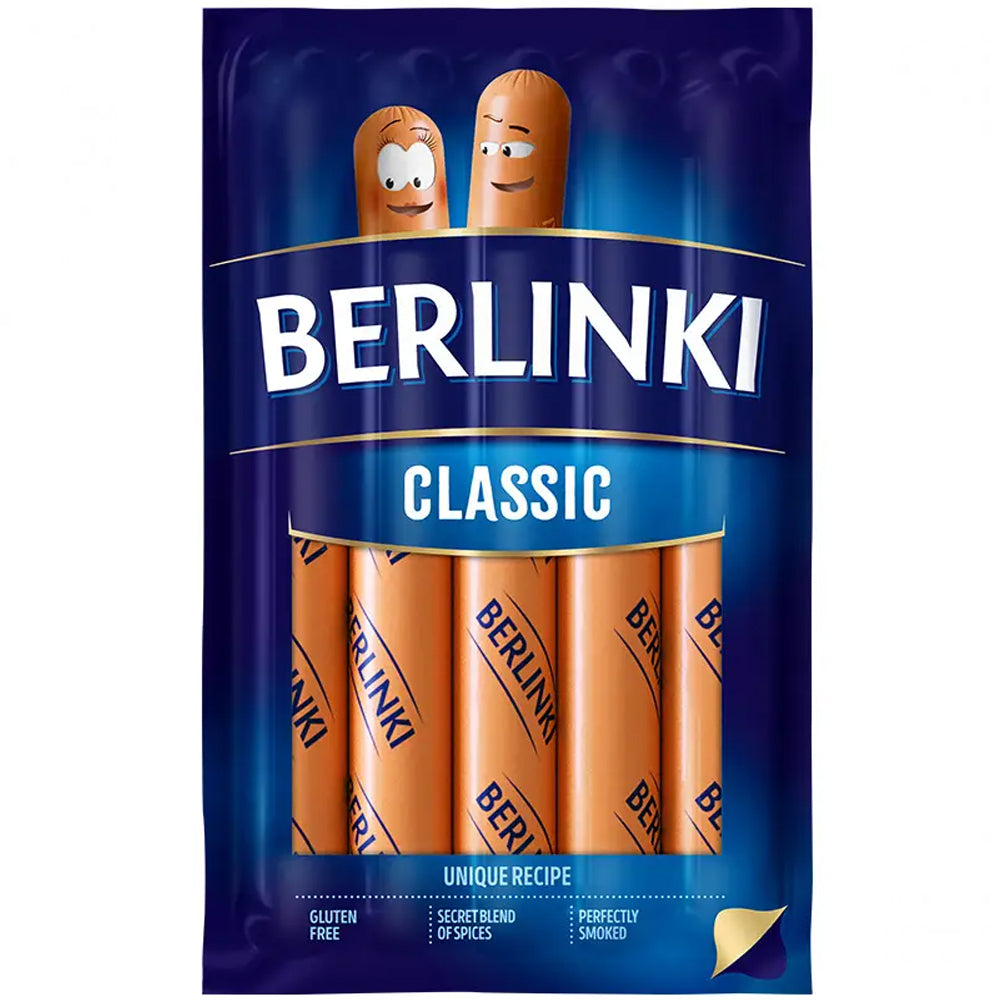 Classic Hotdogs Sausages Berlinki, 250g/ 8.82oz