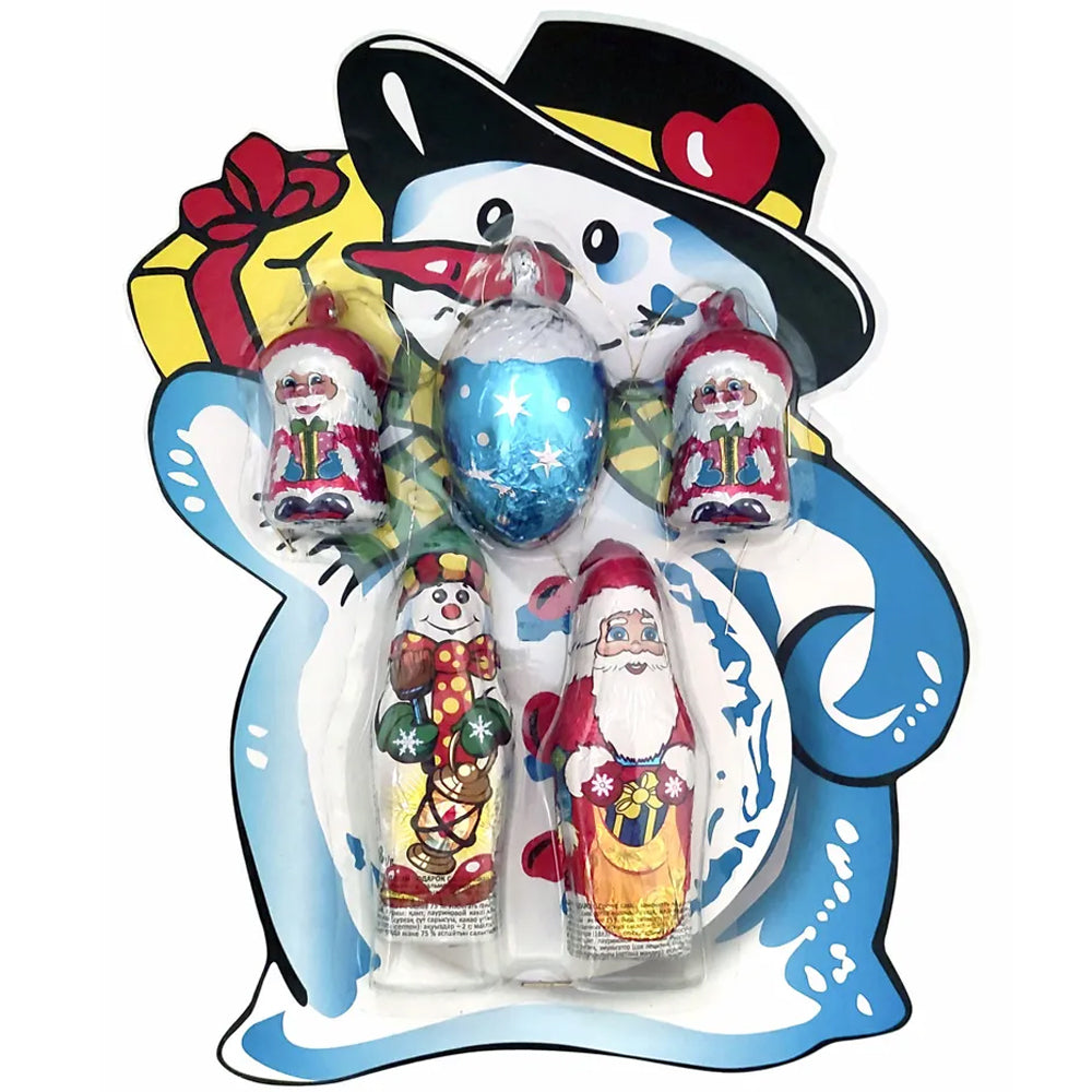 Chocolate Christmas Set "Santa Claus, Snowman, Cone", Chocolate World, 81g/ 2.86 oz 