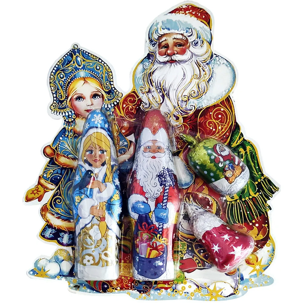 Chocolate Figures "Santa Claus, Snow Maiden & Bell", Chocolate World, 110g / 3.88oz