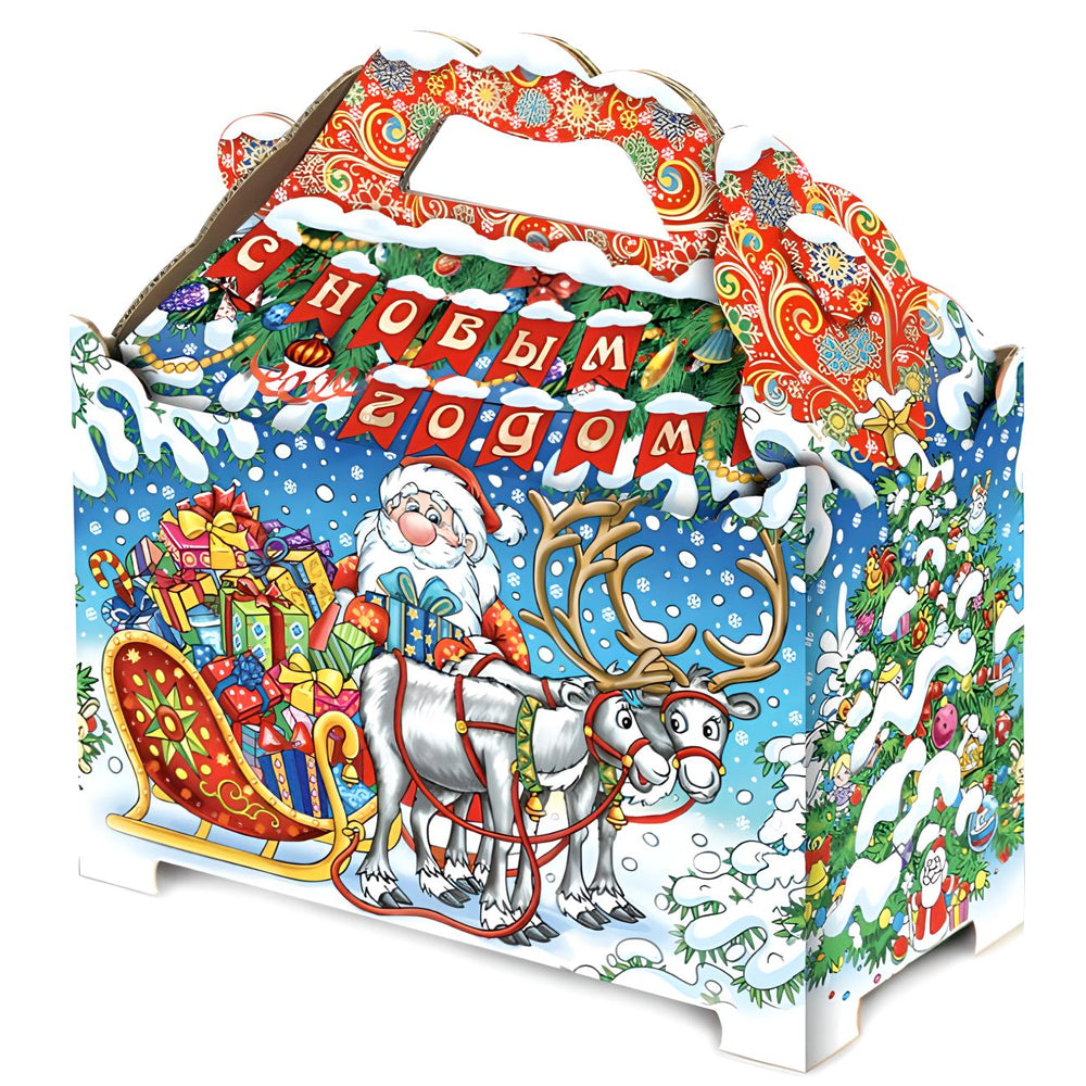 Russian Traditional Christmas & New Year's Candy Gift Set "On the Reindeer", 900g/ 2 lb