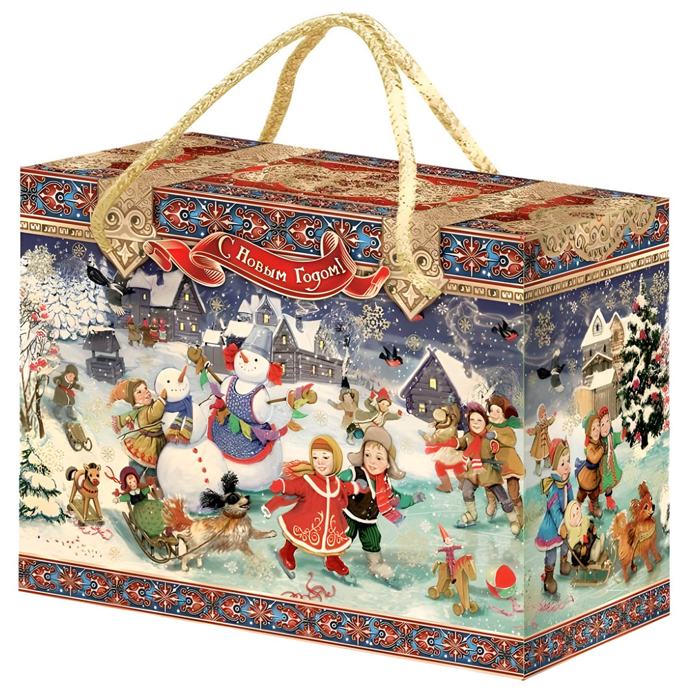 Russian Traditional Christmas & New Year's Candy Gift Set "At the Skating Rink", 900g/ 2 lb