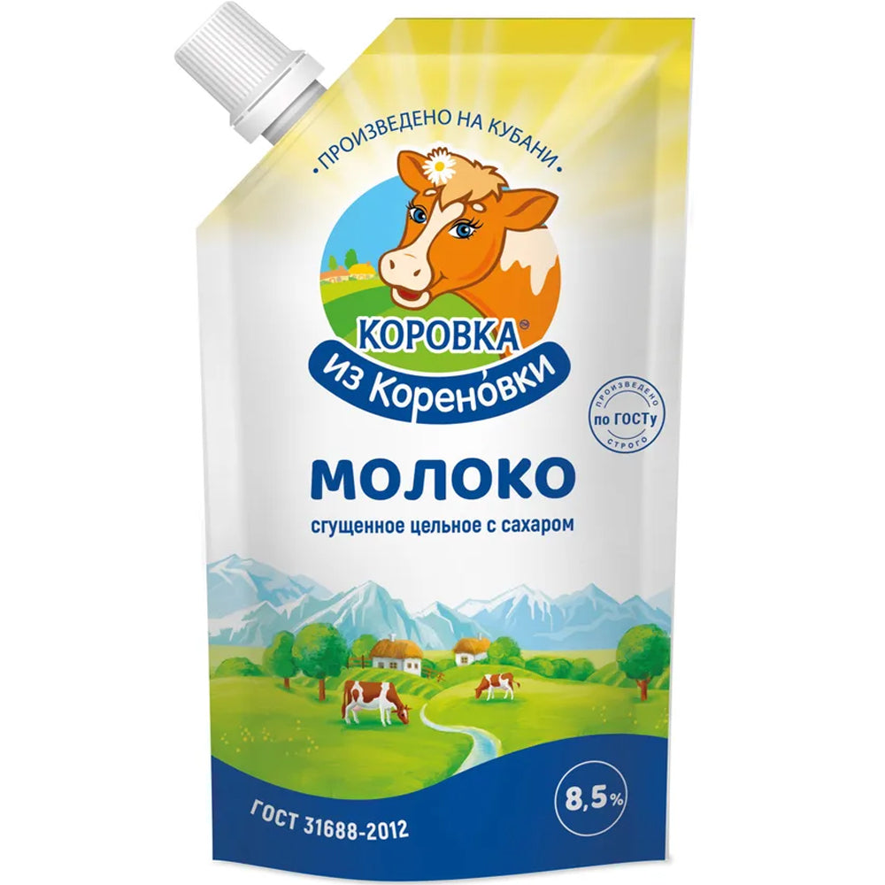 Sweet Condensed Milk 8.5 Fat Content Doy Pack, Korenovka Cow, 650g/ 22.93oz