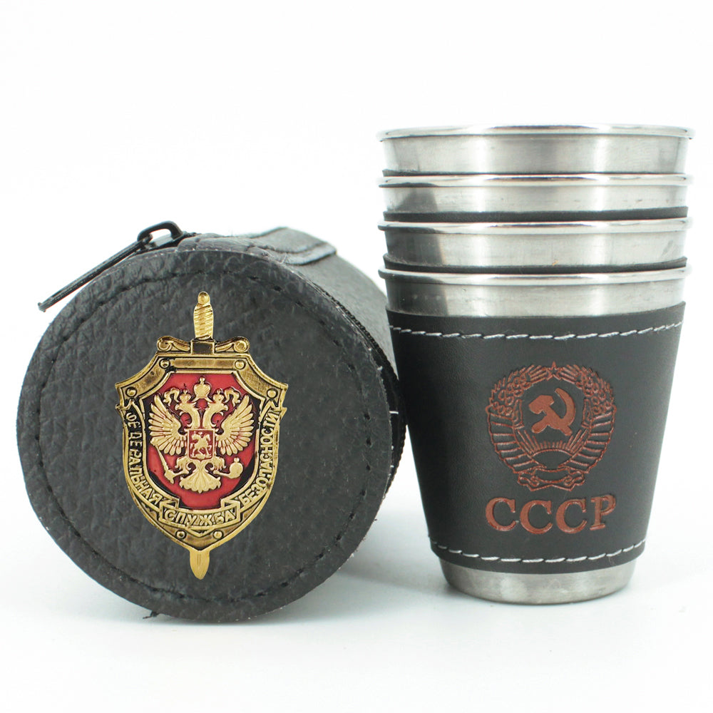 Stainless Steel Shot Glass The FSB Badge 4 items in ÐCase, 70ml