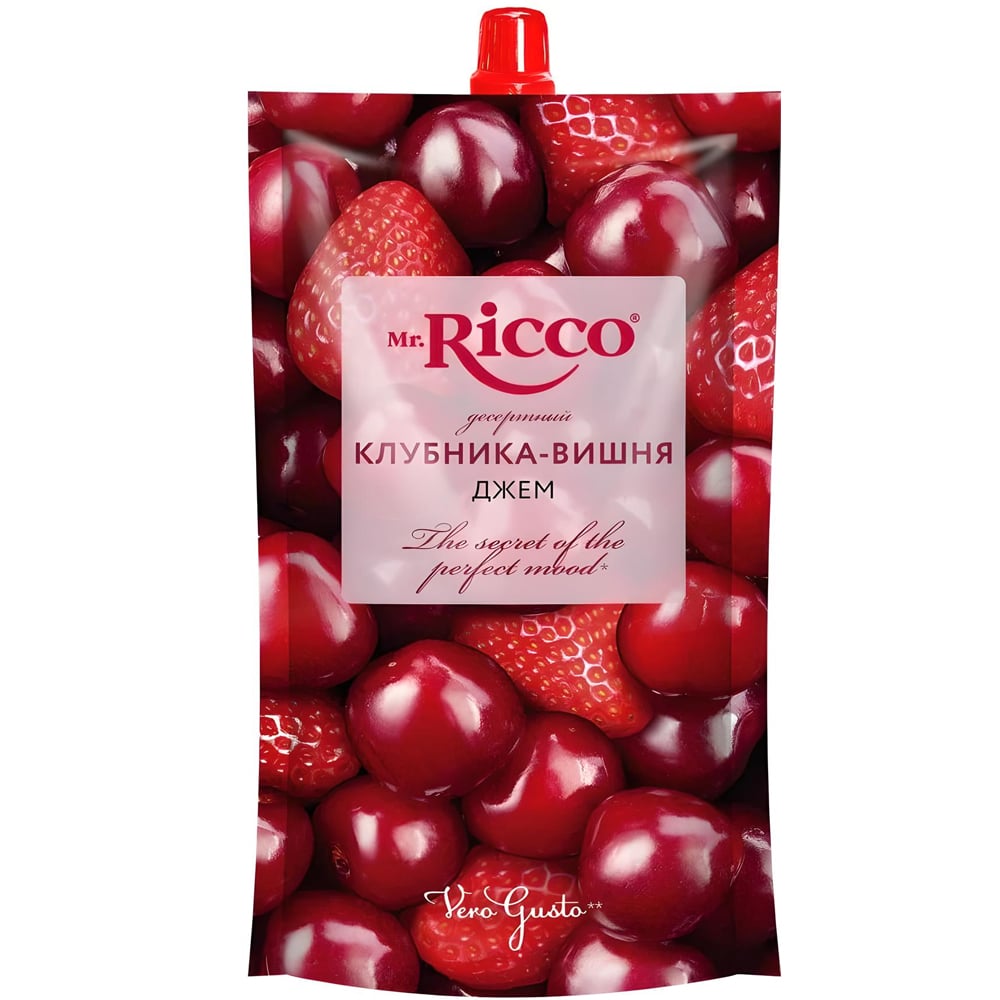 Strawberry-Cherry Jam, MR.RICCO, 300g/ 10.58 oz