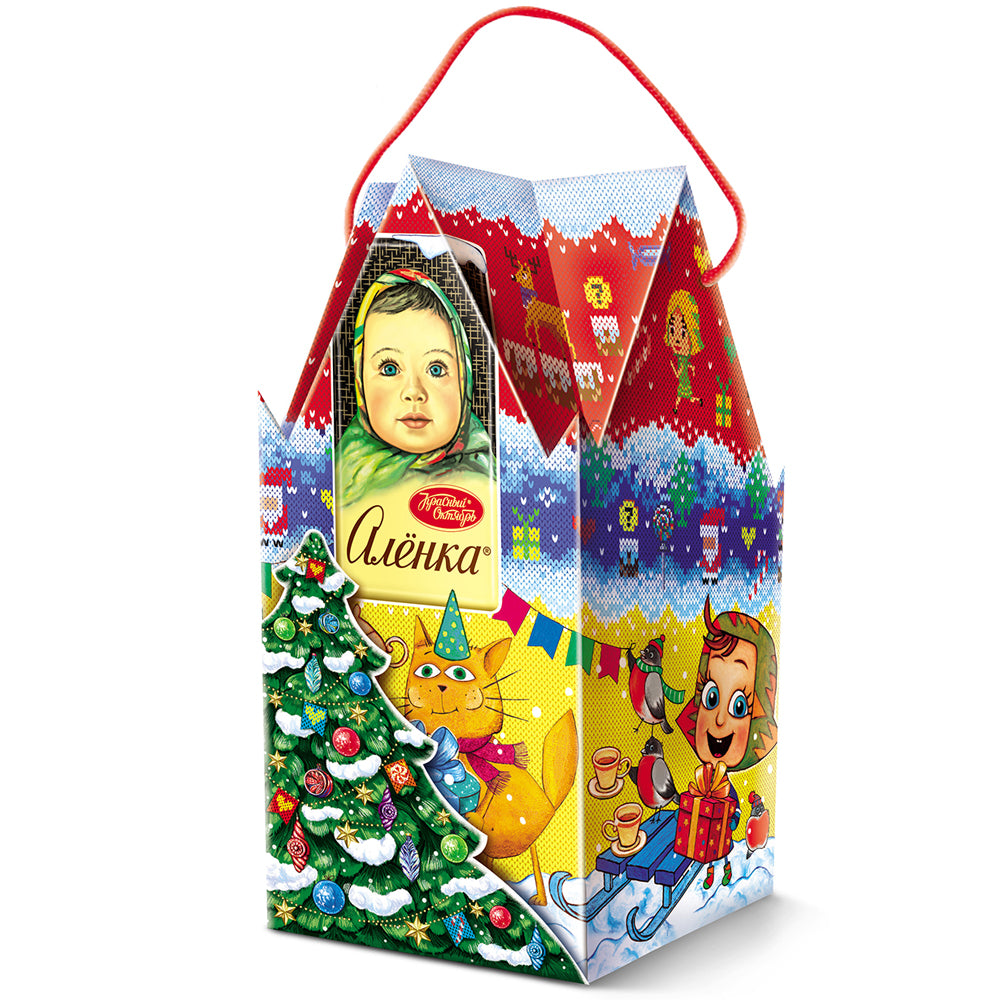 New Year Russian Chocolate Candy Set "Alyonka Flashlight", Red October, 350g / 12.35oz