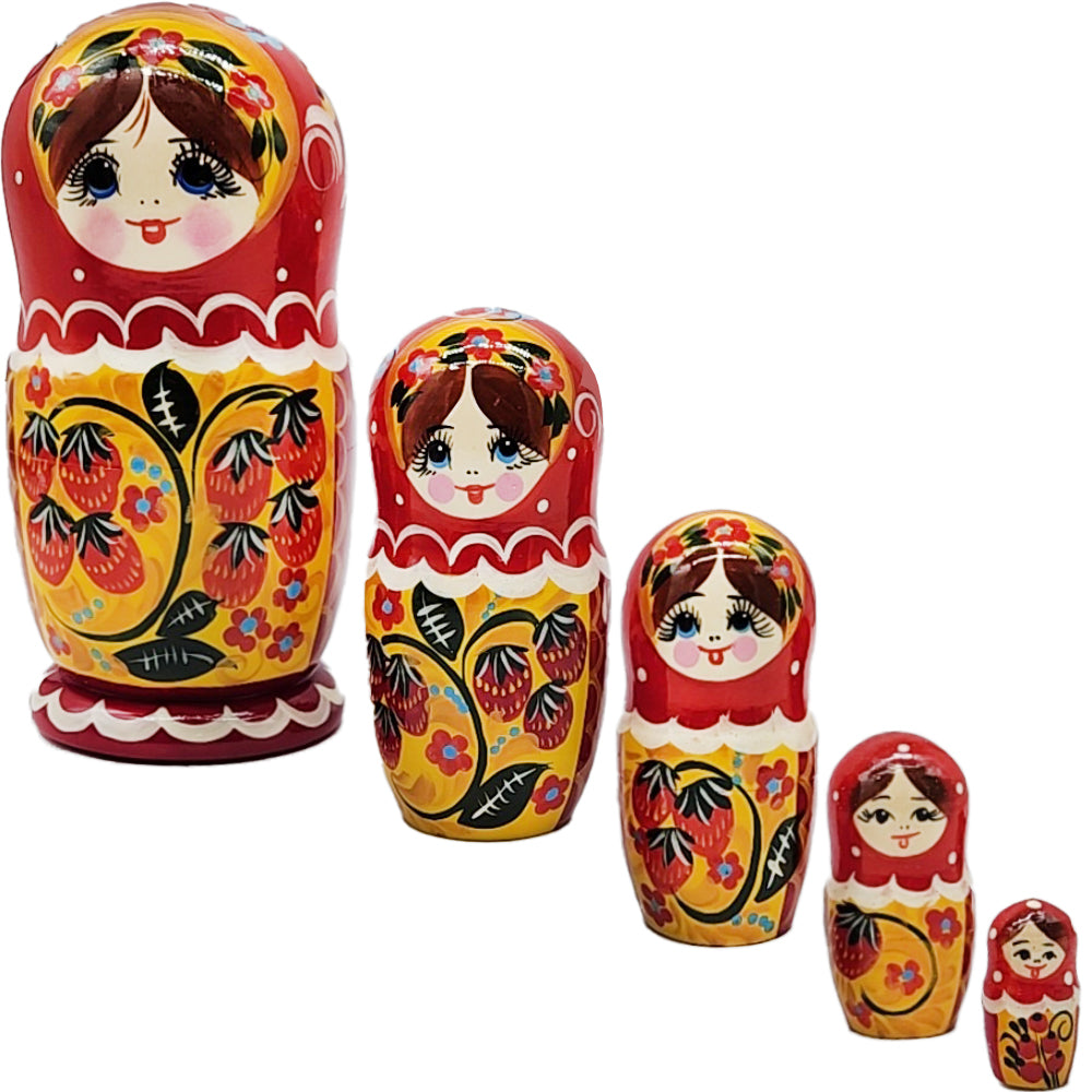 Matryoshka Alenka Strawberry, h=17cm, 5 Elements