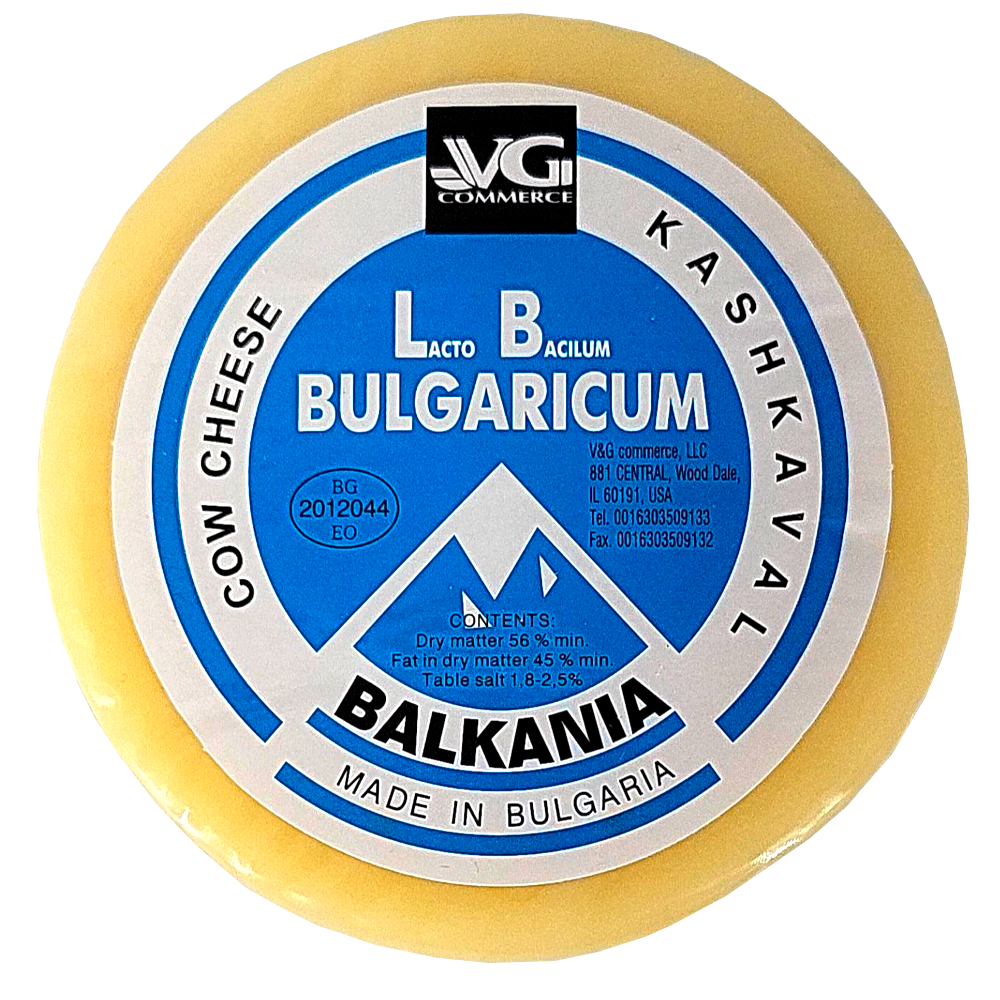 Cow's Milk Cheese, Kashkaval, 45% Fat Content, Balkania, 468 g/ 1.03 lb