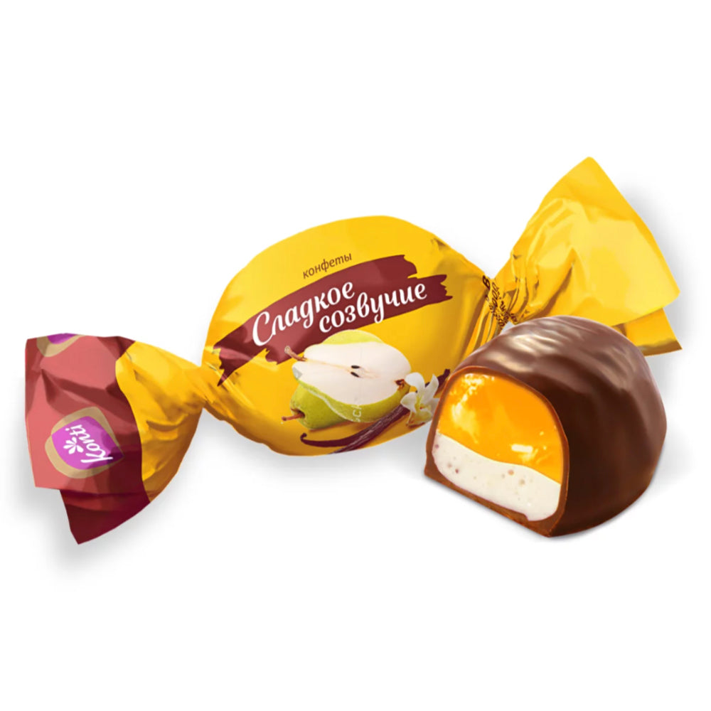 Souffle-Jelly Chocolates "Sweet Consonance" Pear with Vanila, Konti, 226g / 7.97oz