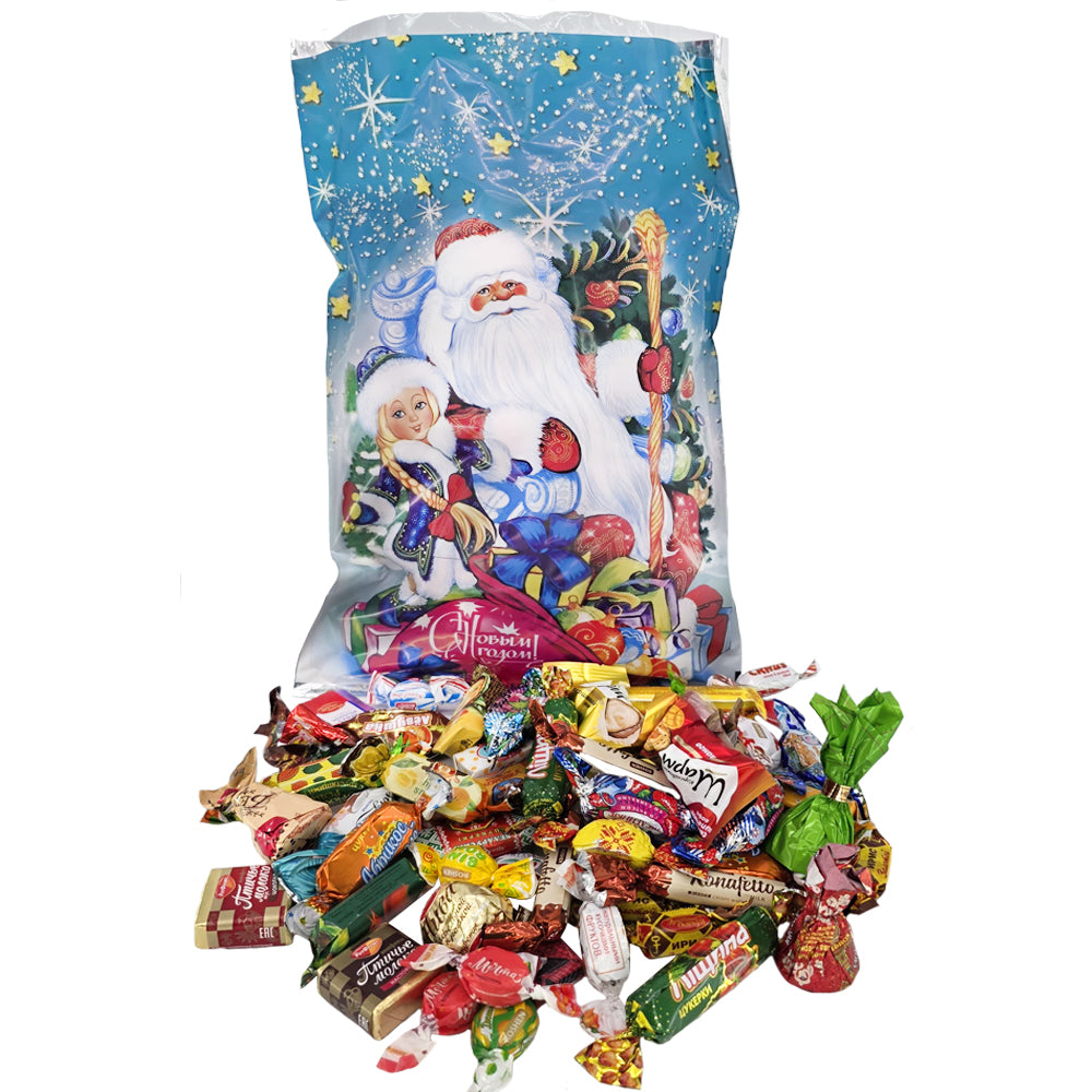 Sweet New Year's Gift "Ded Moroz & Snegurochka" Blue Pack 3Lb