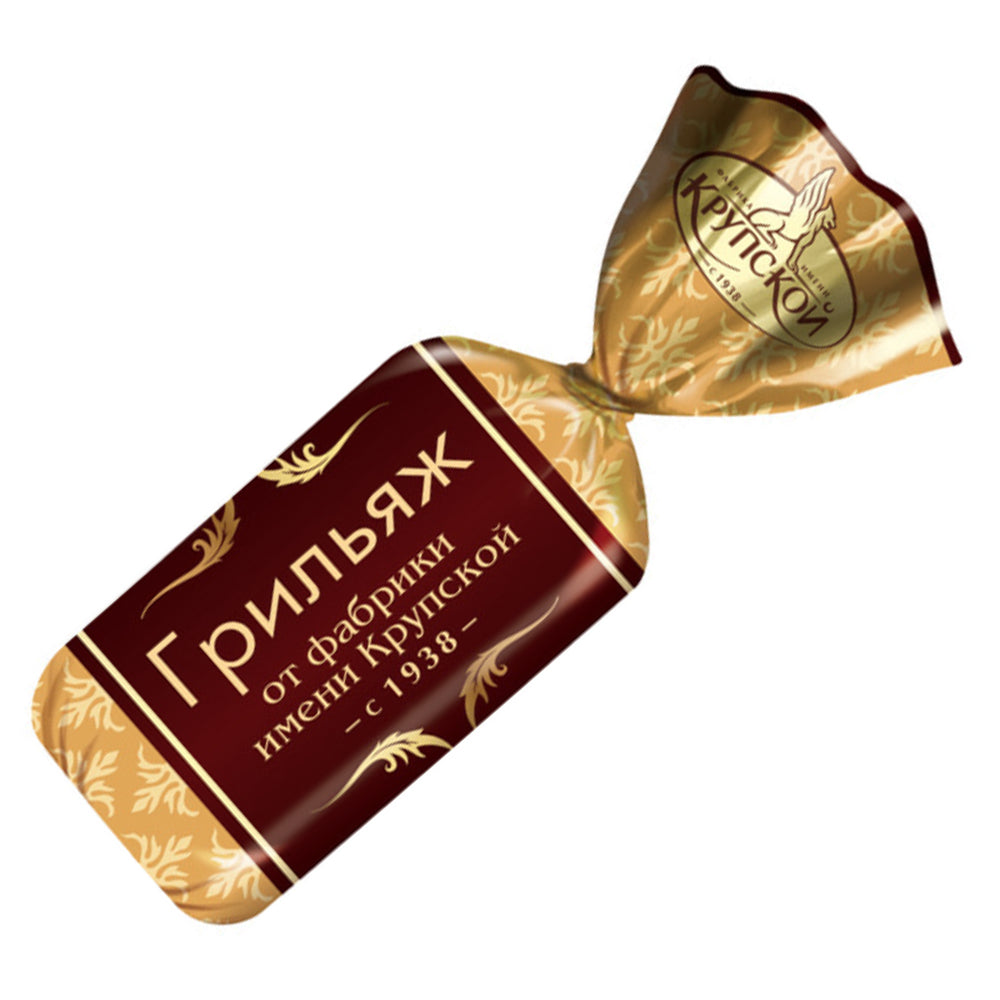 Chocolate Brittle Candy with Nuts "Grillage", KF Krupskoy, 226g/ 0.5lb