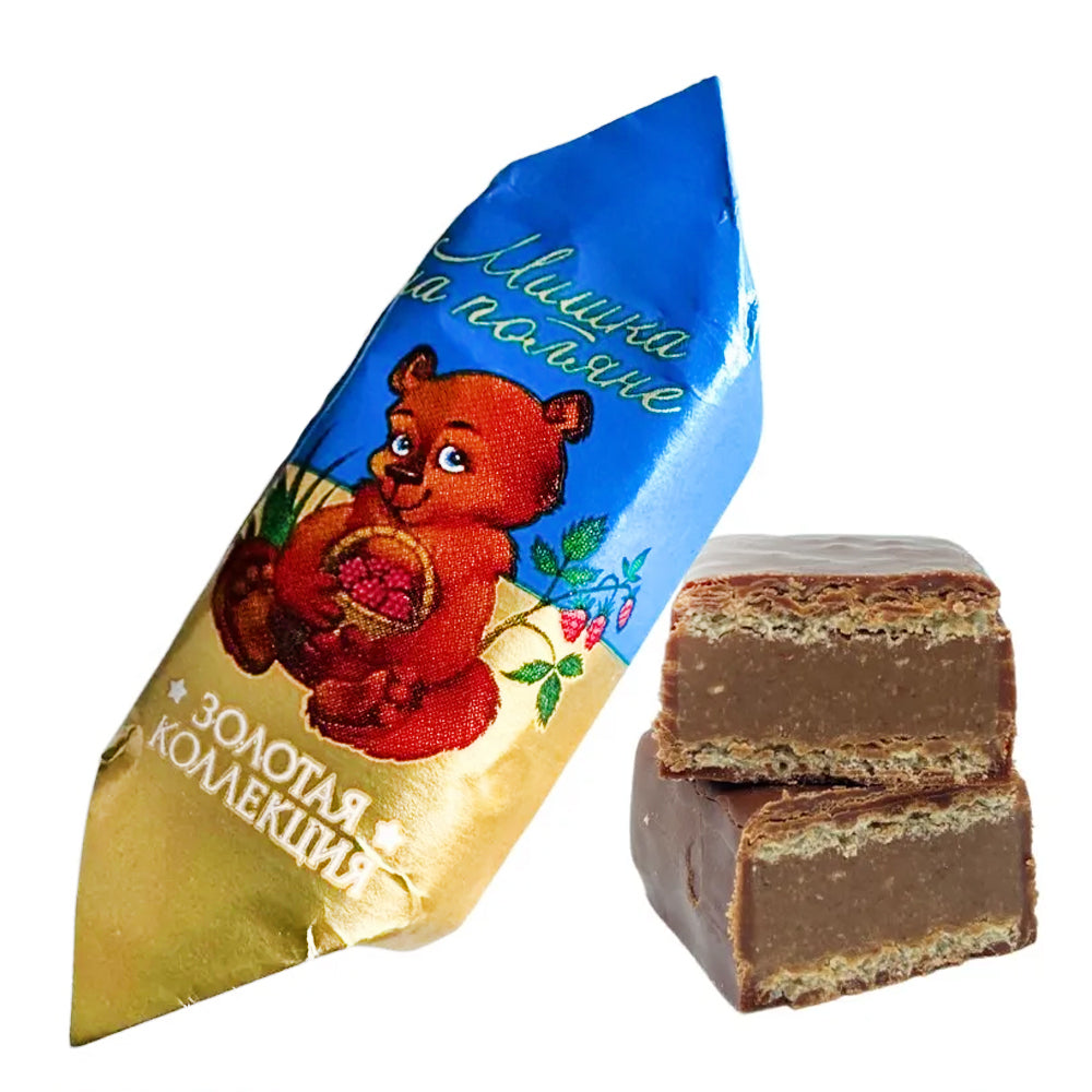 Chocolate & Waffle Candies "Mishka Na Polyane", Kommunarka, 226g/ 7.97 oz