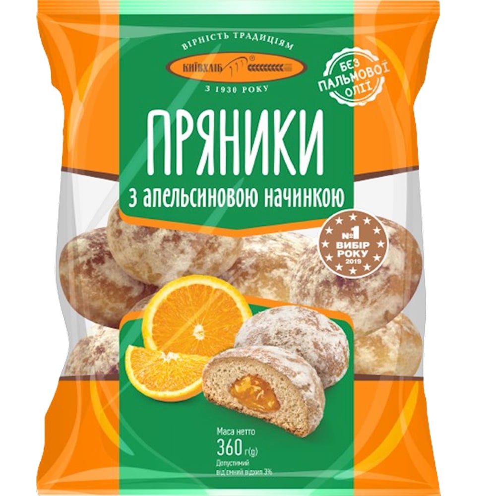 Gingerbread with Orange Filling, Kievhleb, 360g/ 12.7 oz 