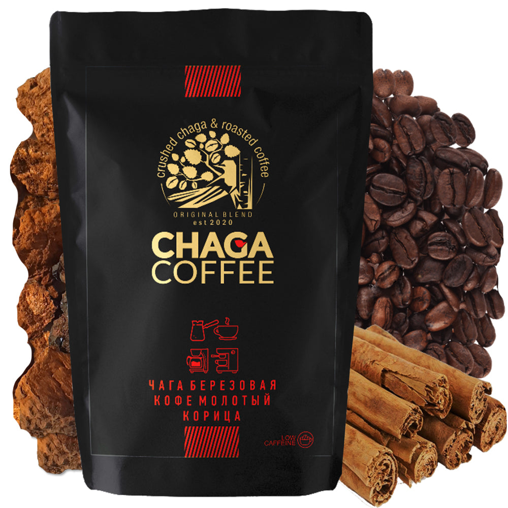 Ground Chaga, Coffee and Cinnamon, ChagaCoffee, 75 g