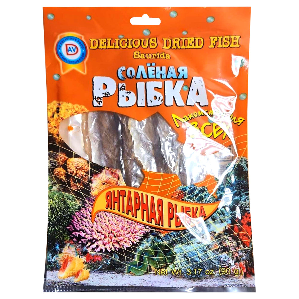 Delicious Dried Fish Saurida Yantarnaya, 90g/ 3.53oz