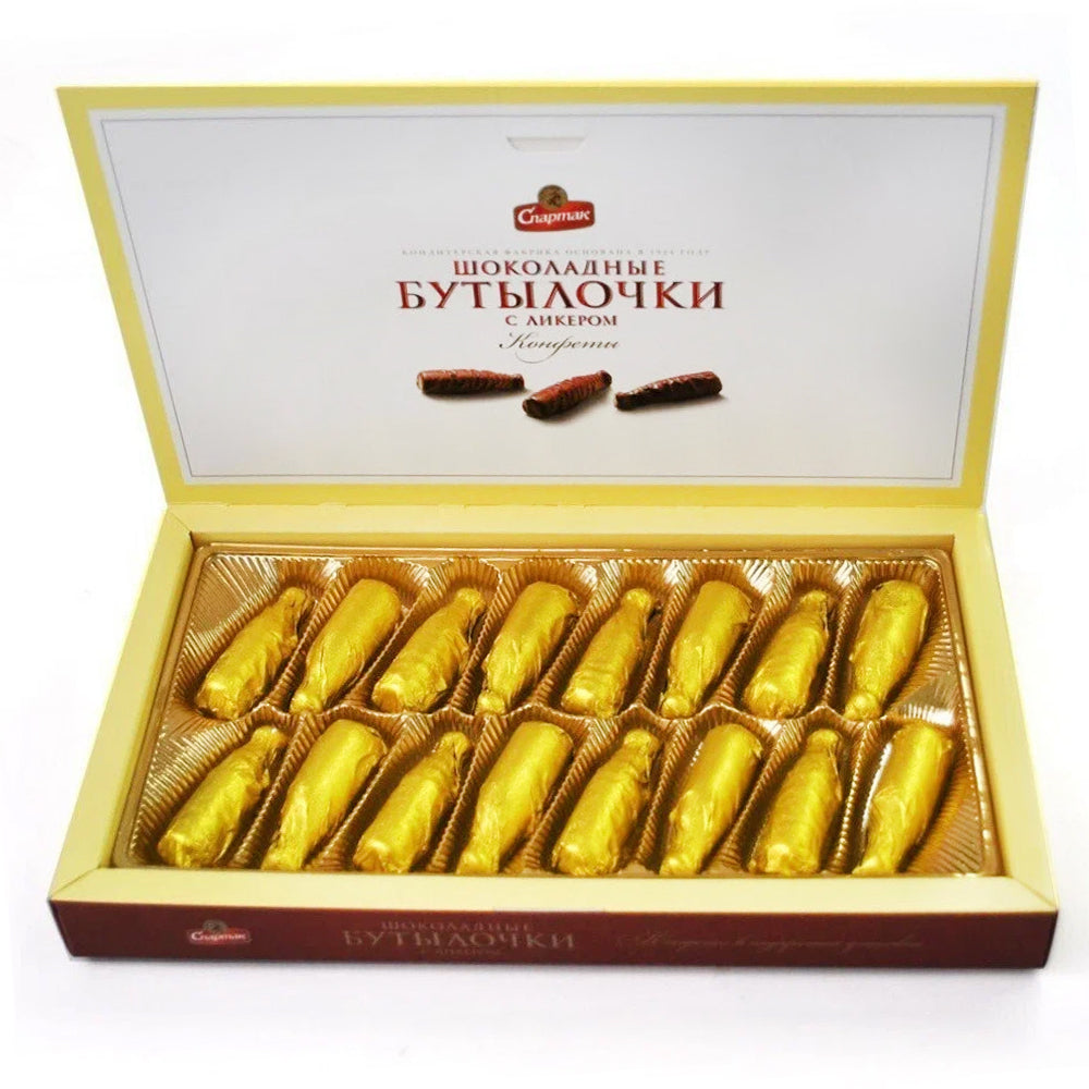 Chocolate Candies "Bottles with Liqueur", Spartak, 178g/ 6.28 oz