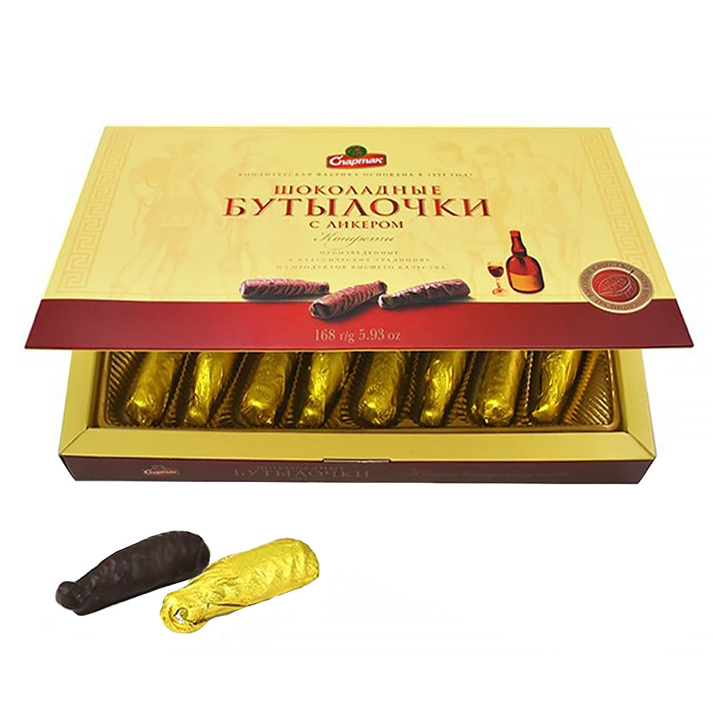 Chocolate Candies "Bottles with Cognac", Spartak, 178g/ 6.28oz