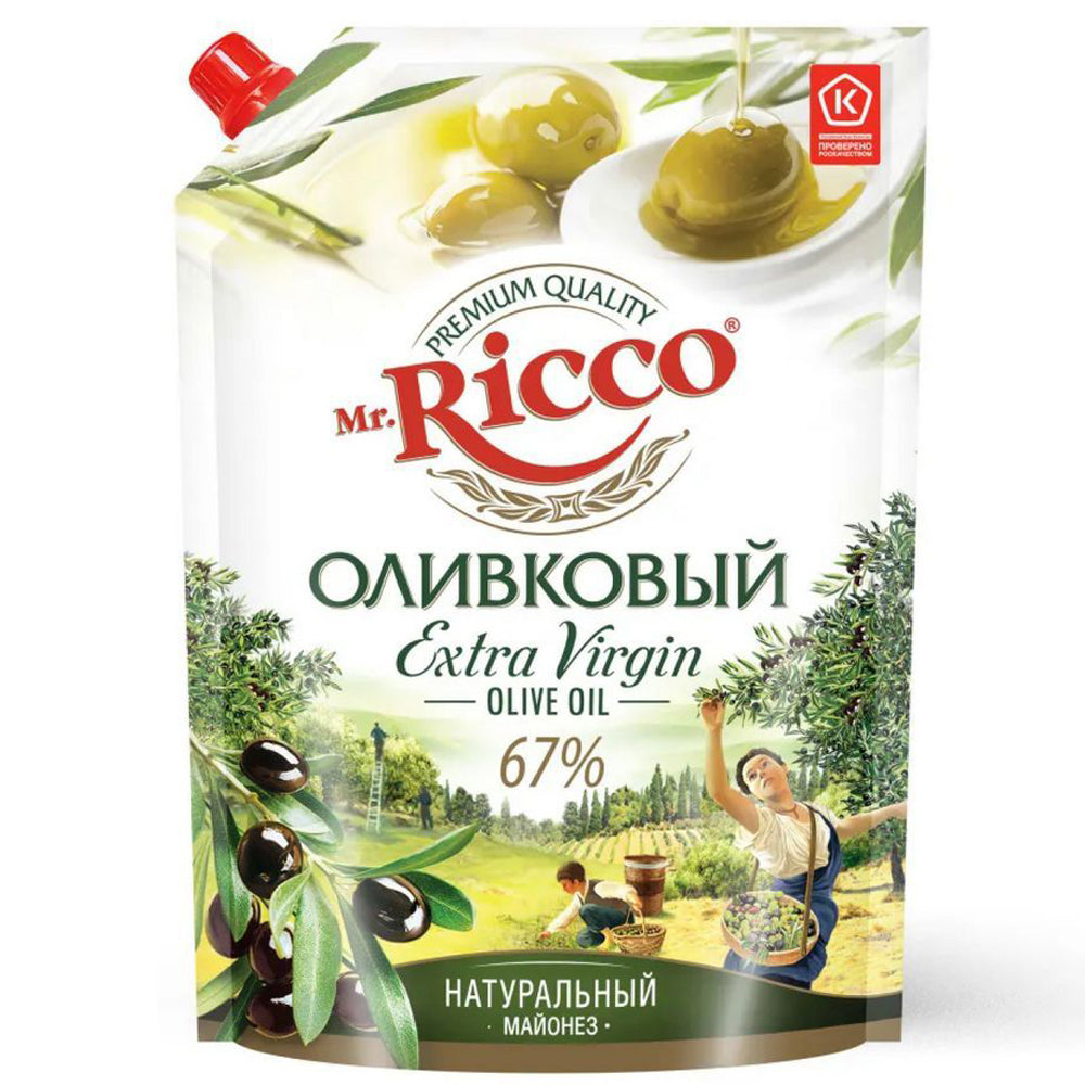 Organic Olive Mayonnaise 67% Fat Content, Mr.Ricco, 800 ml/ 27.05 oz