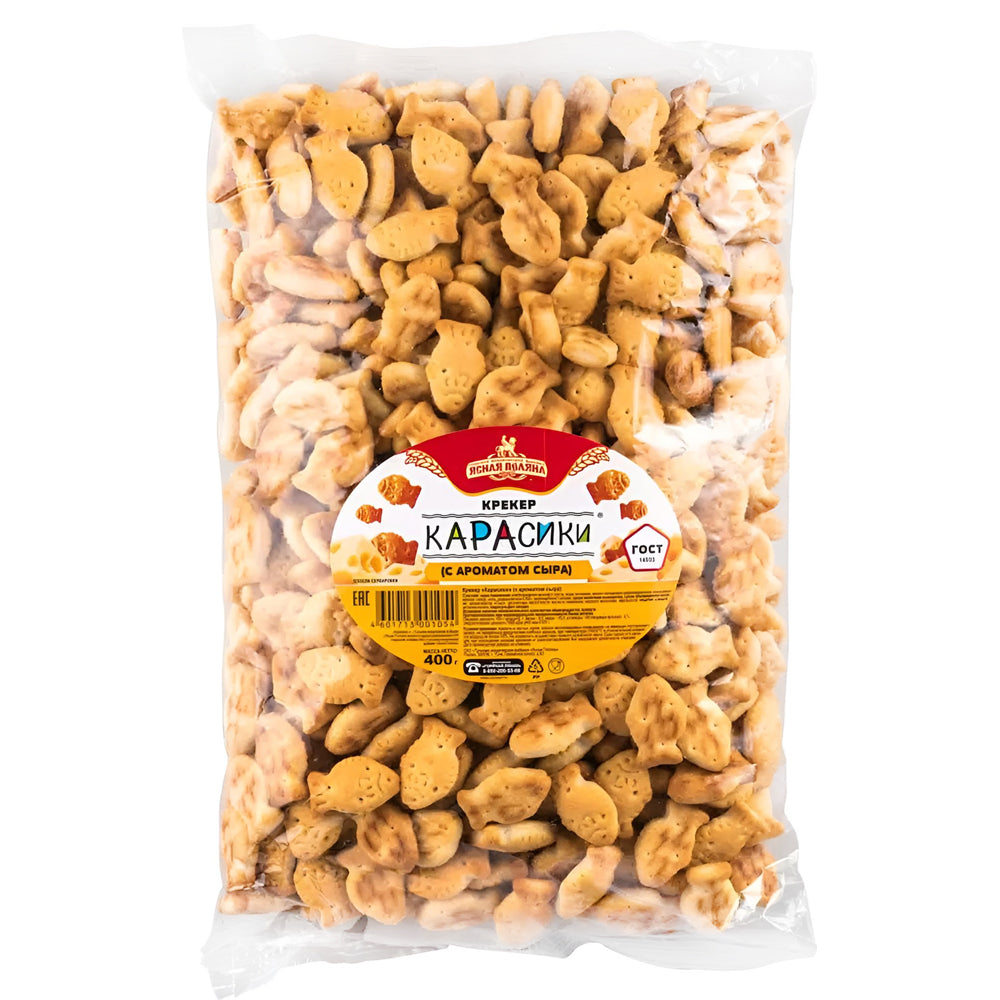 Karasiki Cheese-Flavored Crackers, Yasnaya Polyana, 400g/ 14.11 oz