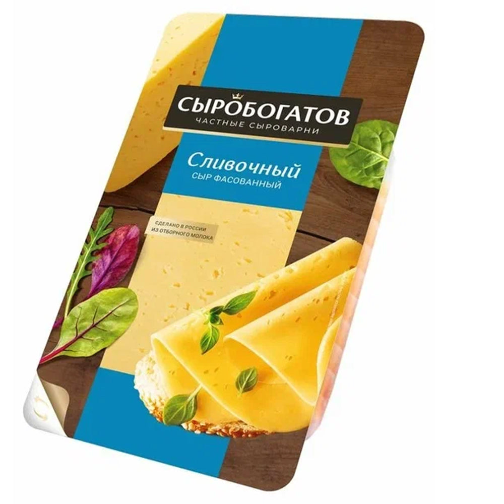 Hard Cheese "Creamy 50%" Sliced, Sirobogatov, 125g/ 4.41oz