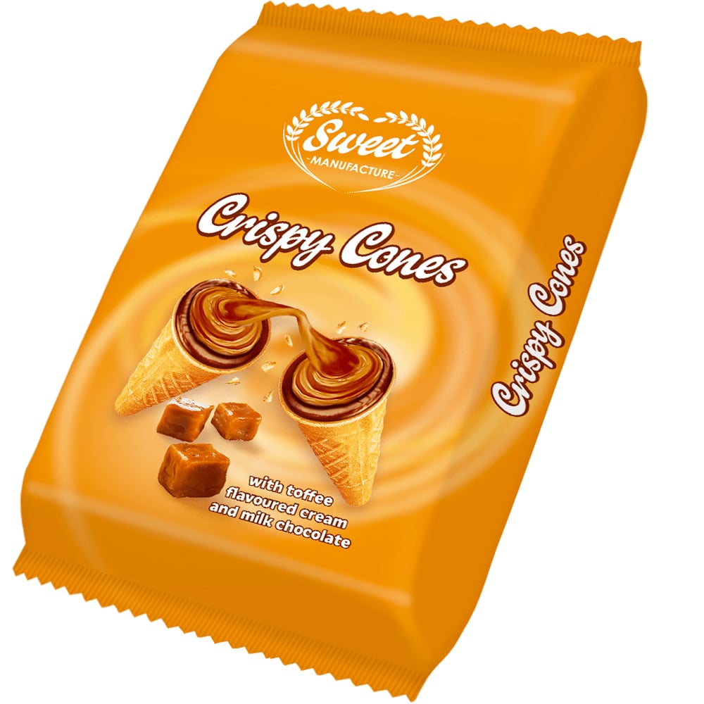 Crispy Cones Toffee Cream & Chocolate, 130g/ 4.59oz