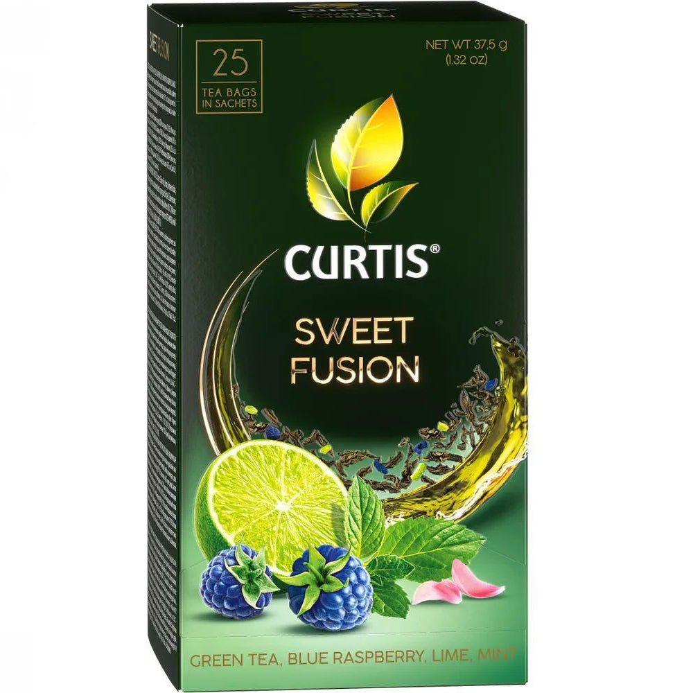Green Tea, with Lime, Blue Raspberries & Mint "Sweet Fusion", Curtis, 25 sachets