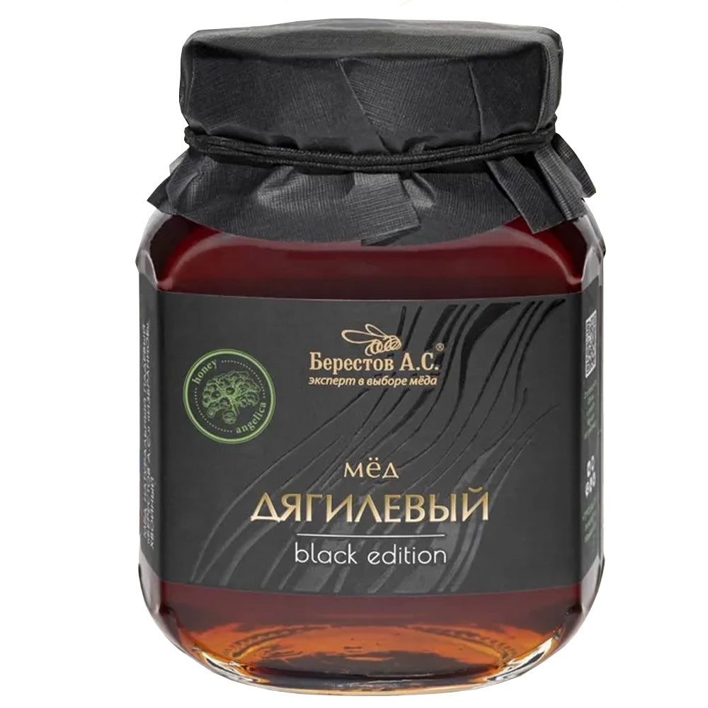 Natural Angelica Honey Dyagilevy "Black Edition", Berestov, 17.56 oz / 500g