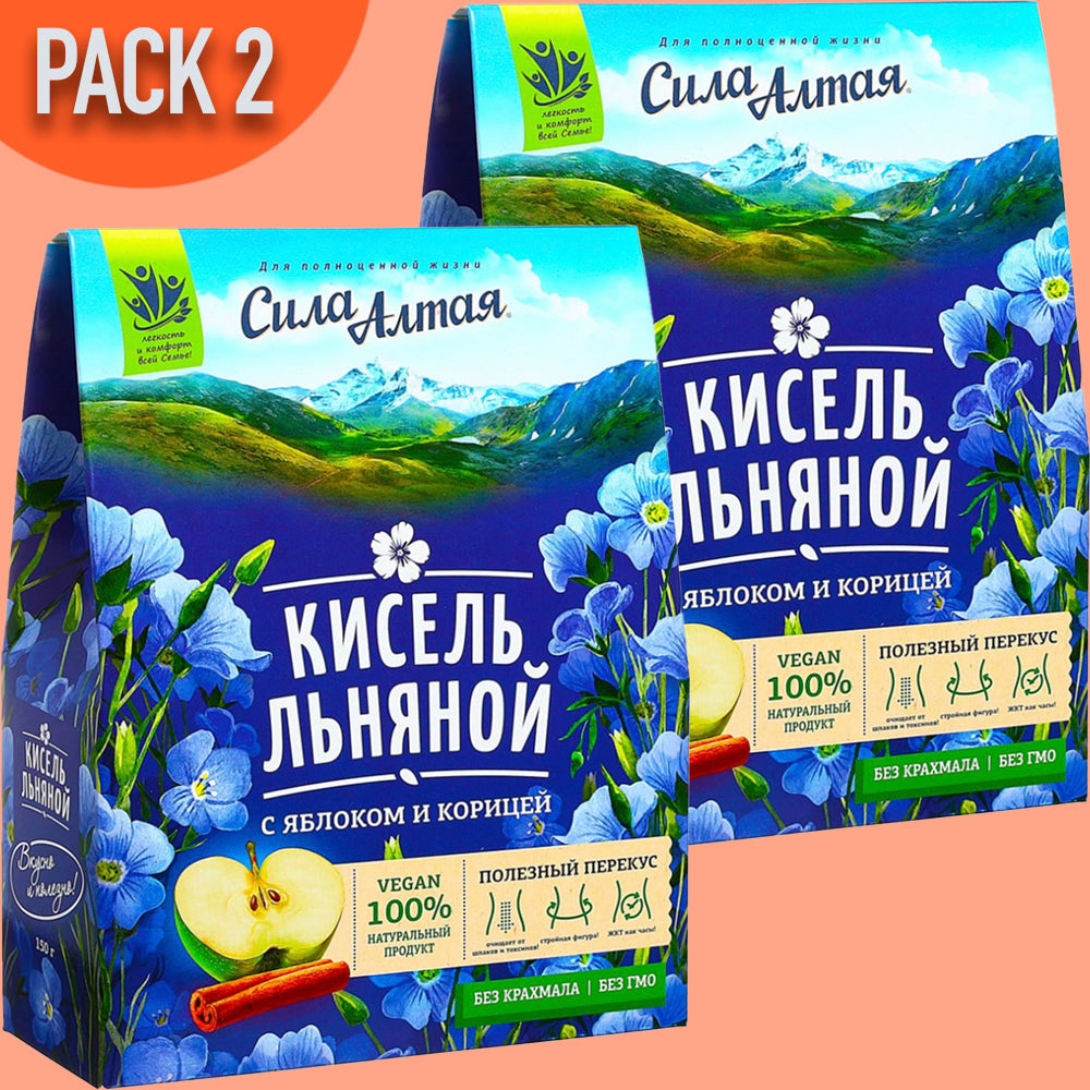 Pack 2 Flax Kissel with Apple & Cinnamon Altai Power 150g x 2