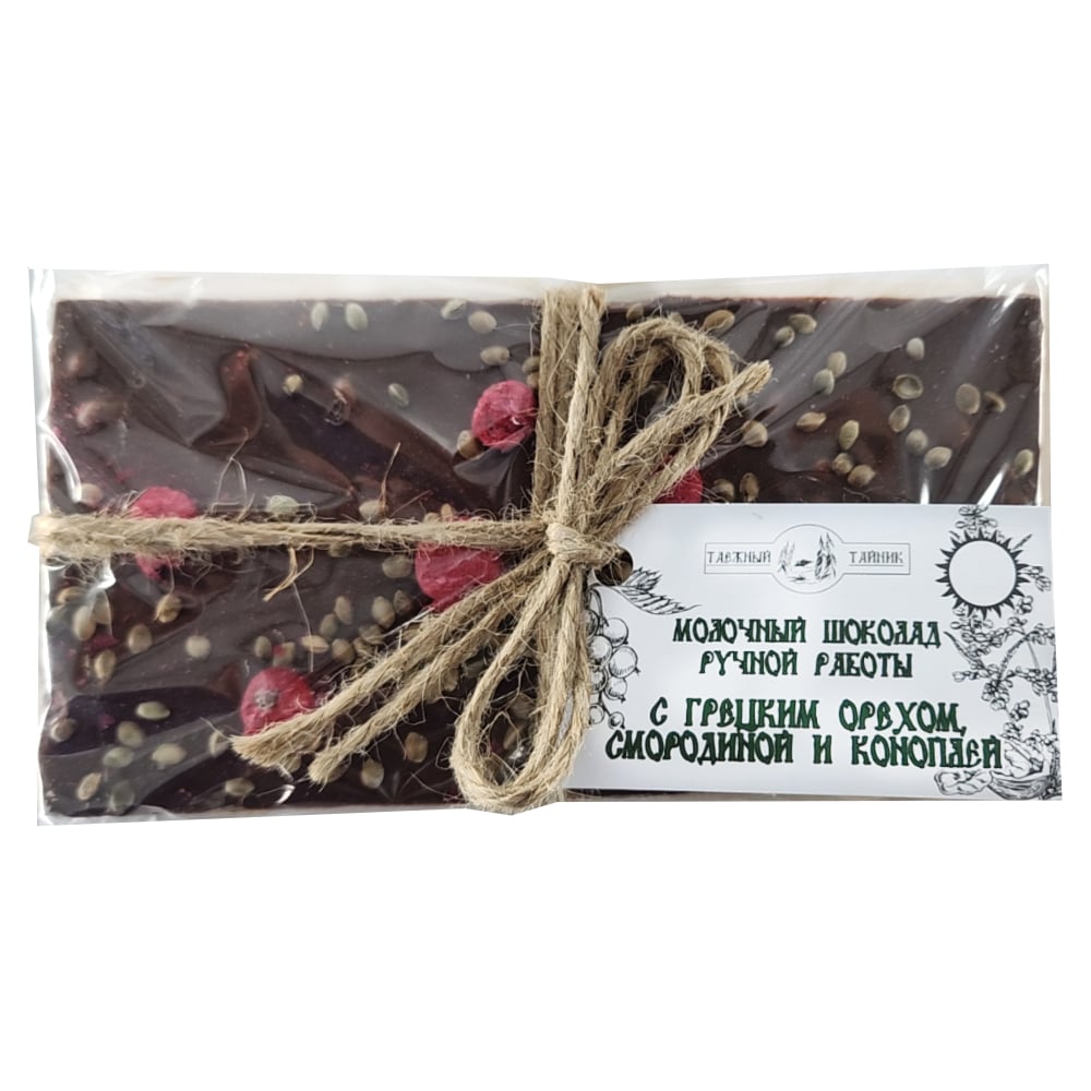 Milk Chocolate with Walnuts, Red Currants and Hemp, Taiga Cache, 100g/ 3.53 oz