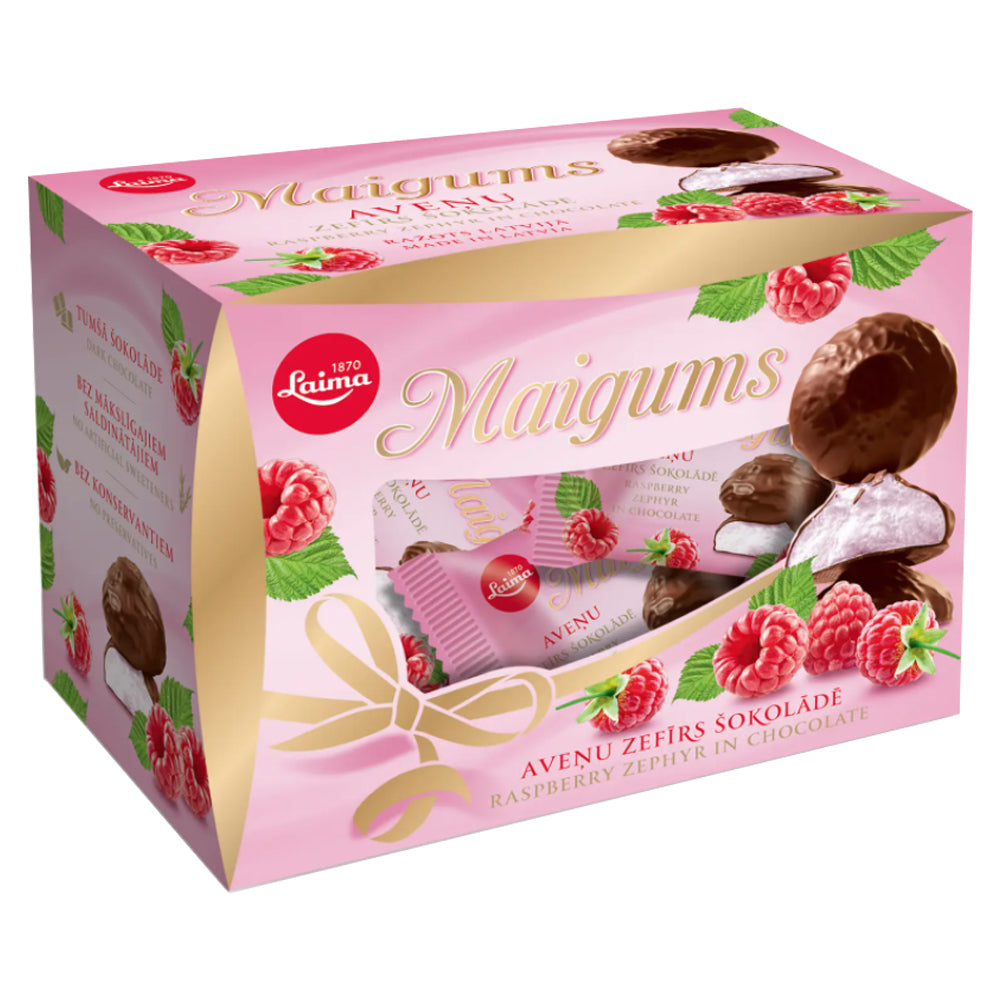 Chocolate Glazed Marshmallow Maigums Raspberry Flavor, 185g, Laima, 185g/ 0.41lb