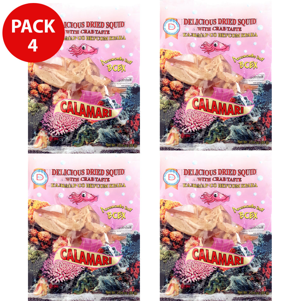 PACK 4 Dried Crab-Flavored Squid, AV DELICIOUS, 65g x 4