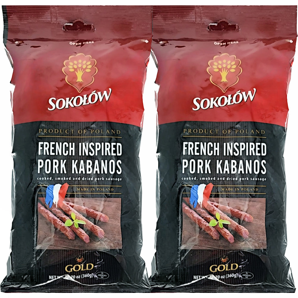 PACK 2 French Style Pork Dried Kabanosy, Sokolow, 360g x 2