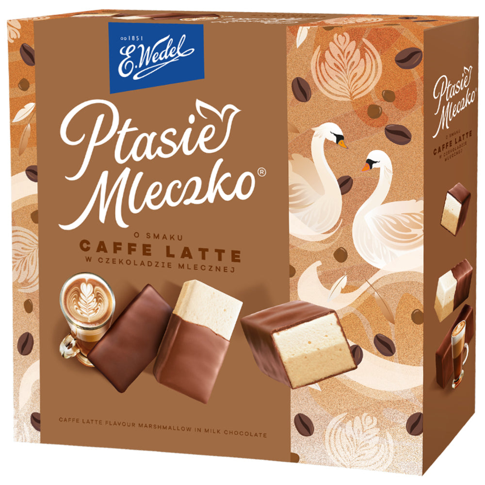 Chocolate Covered Souffle Candy Ptasie Mleczko Caffe Latte, Wedel, 340g/ 11.99oz